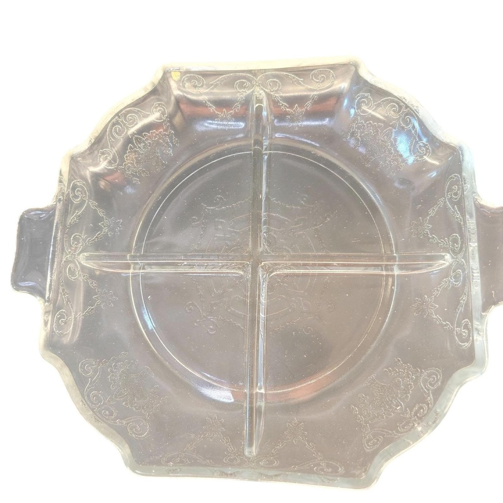 Vintage Indiana Glass Lorain Divided Relish Dish | Depression Glass Serving Tray